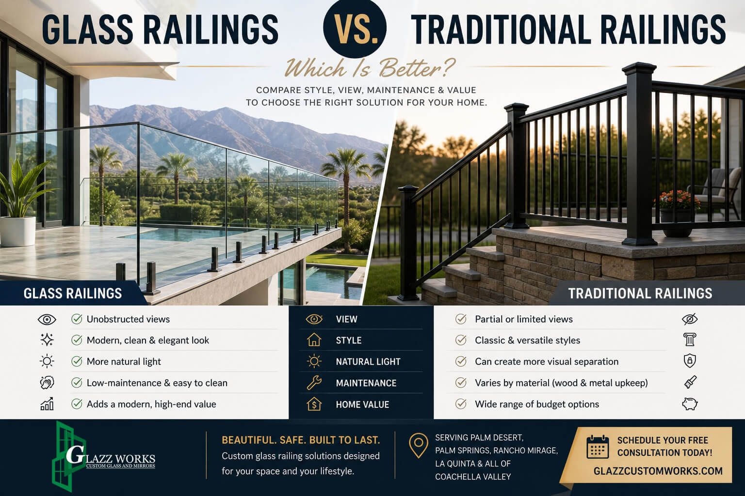 Glass Railings vs. Traditional Railings: Which Is Better?