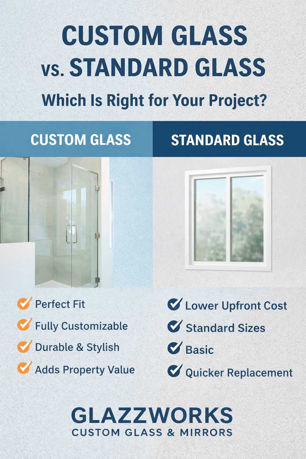 Custom Glass vs. Standard Glass: Which Is Right for Your Project?